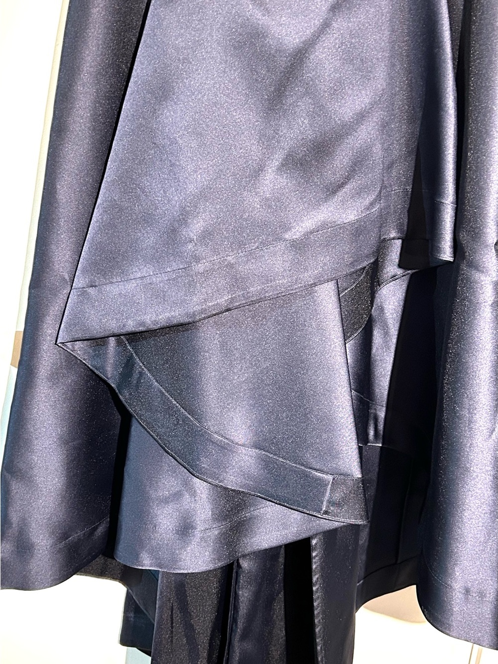 Adrianna Papell Women’s Mikado High Low Formal Evening Gown/ Dress - Navy Sz 12 - Picture 6 of 10